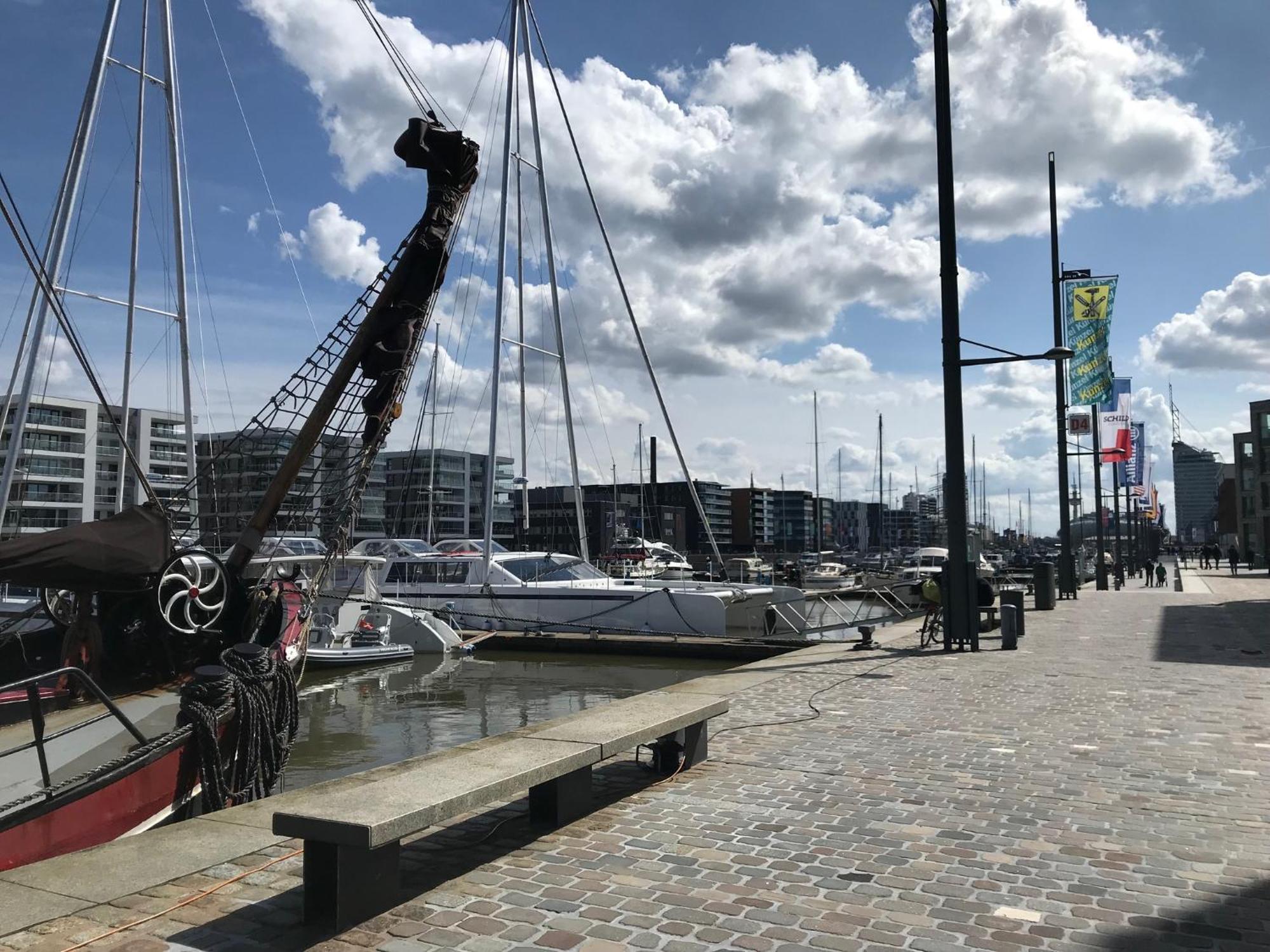 Ferienwohnung Bootshaus Am Neuen Hafen Bremerhaven Exterior foto